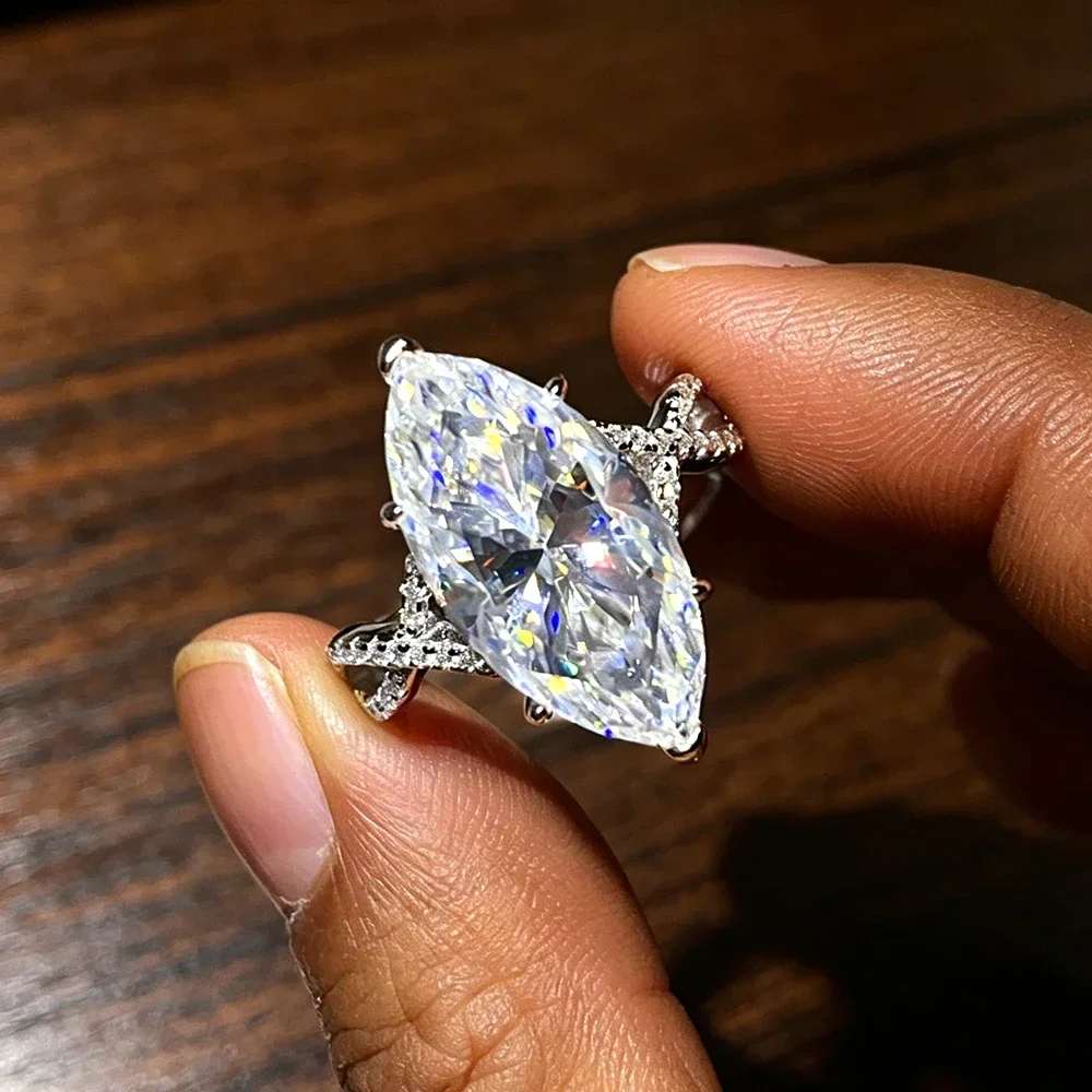 FCGJHW 10CT Marquise All Moissanite Ring S925...
