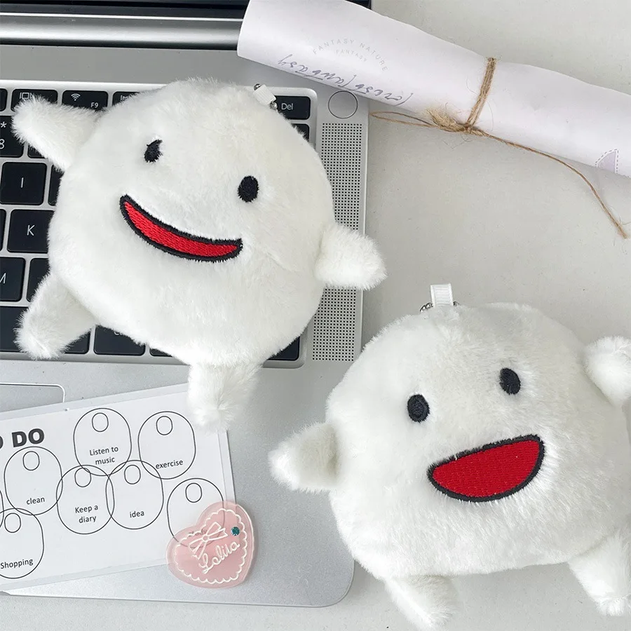 Hayao Miyazaki Cute Walla Walla Plush Pendant Creative White Round Accessory Kawaii Keychain Dumpling Doll Charm Bag Pendant