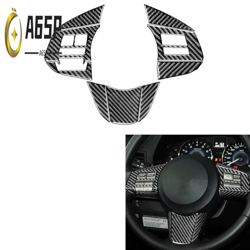 

A65P-Carbon Fiber For Subaru Legacy Outback 2010-2014 Steering Wheel Button Panel Cover Trim Decal Accessories LHD