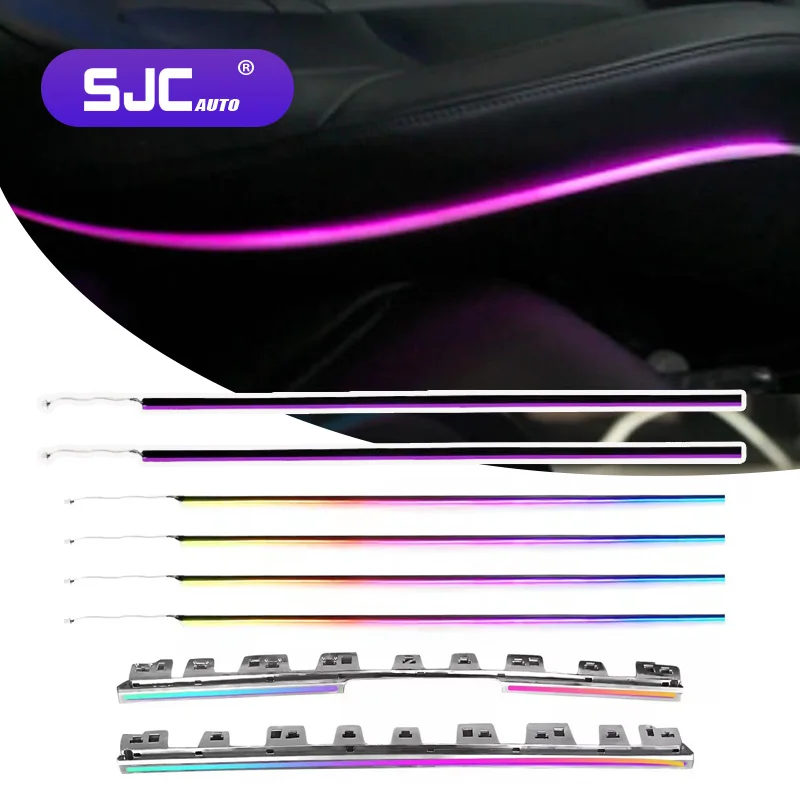 NewSJC Premium RGB Car Ambient Light for Tesla Model3 2019-2020 Car Accessories Interior Decoration Rainbow 64 Colors LED Lighti