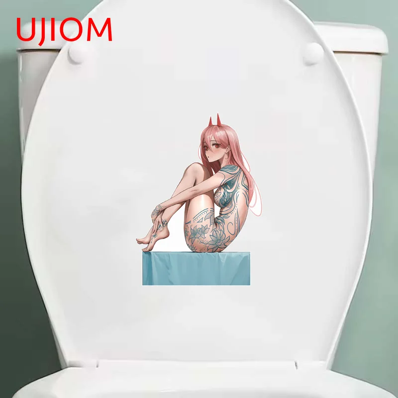UJIOM NSFW Tattoo Power Sexy Big Boobs Wall Sticker Attractive Sitting Posture Sunscreen Graphics Decal Bedroom Bathroom Decor