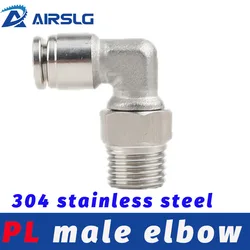304 PL4-M5 8-02 PL10-03 PL6-01 PL12-04 PL8-02 Pneumatic Connector PL Trachea Elbow Air Fittings Hose Connectors Square Thread