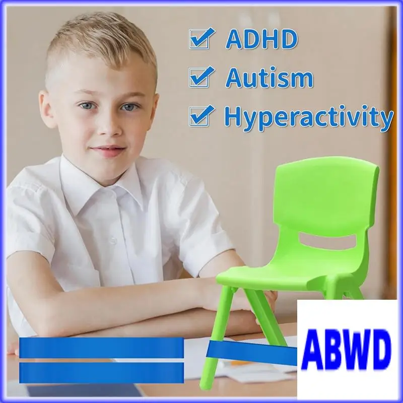 WD-12 قطعة شريط مرن للأطفال مع أقدام متململة للكراسي أدوات ADHD جلوس مرن للفصول الدراسية الابتدائية (أسود)