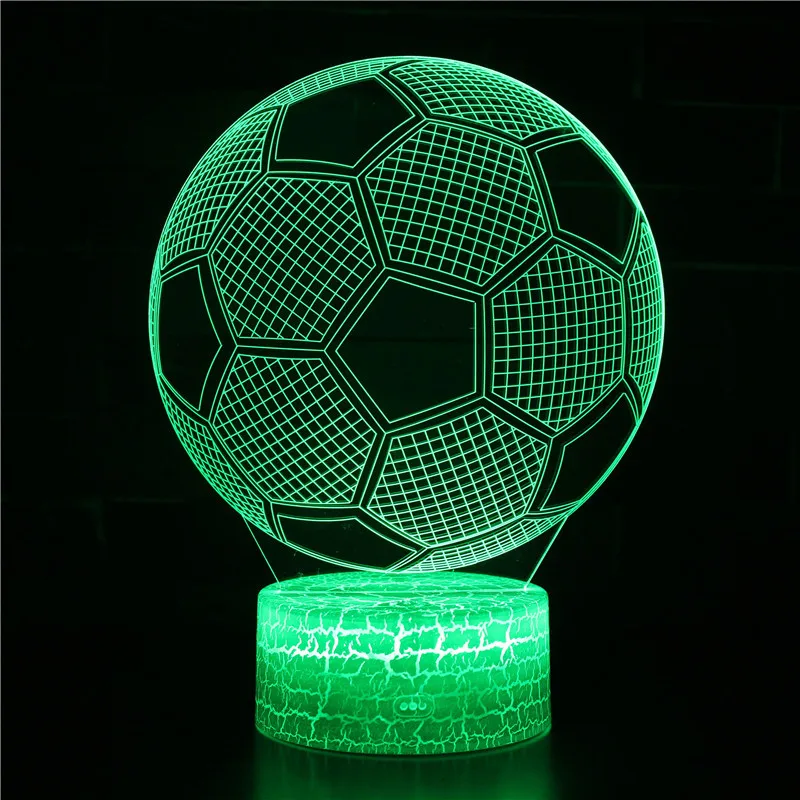 

Football Team Logo Series Ornament Acrylic 3D Remote Control Light Creative Seven Color LED Touch Desk Light Gift Light