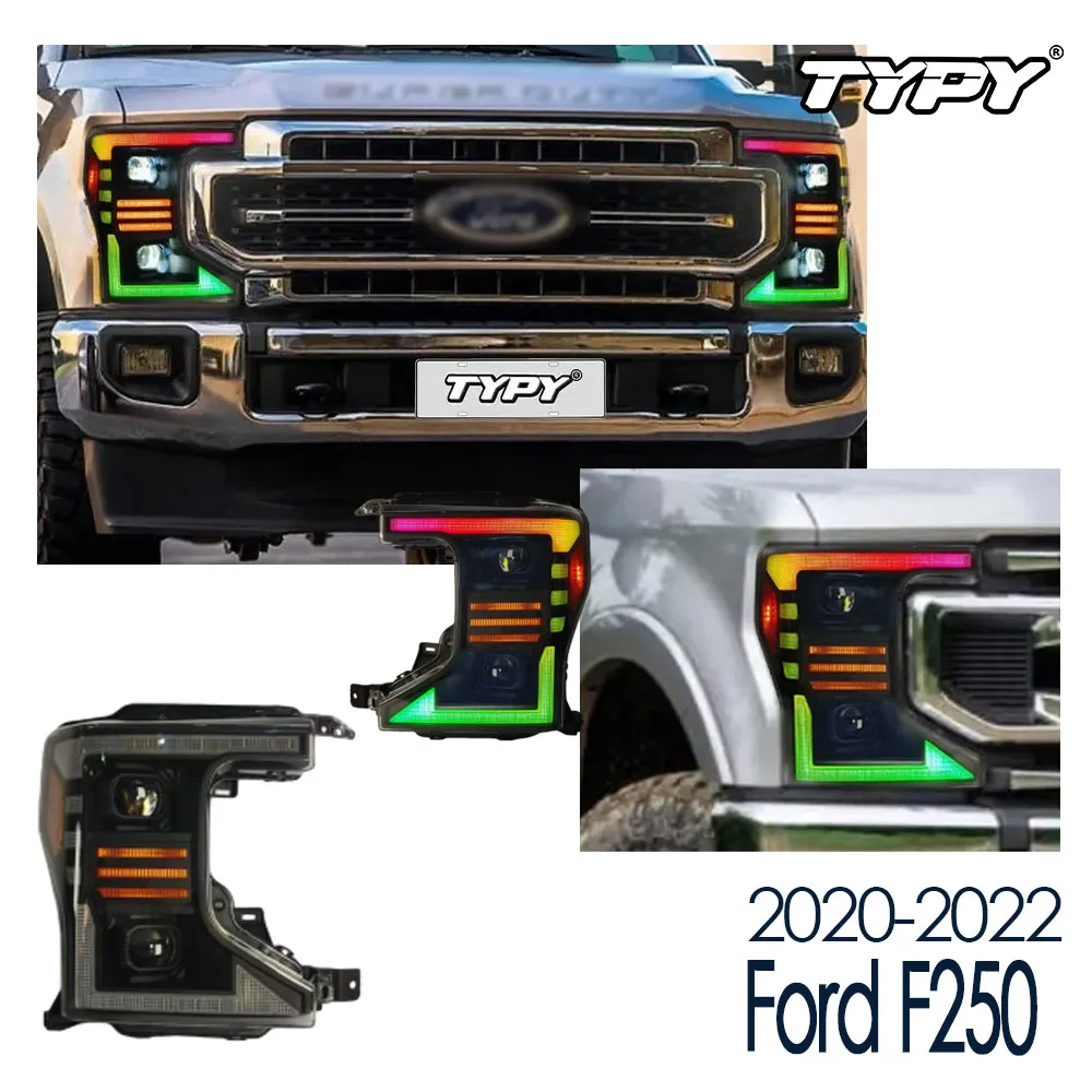

TYPY новая светодиодная фара, обновленная, модифицированная для Ford F250 2020-2022, фара с динамическим сигналом, автоаксессуары
