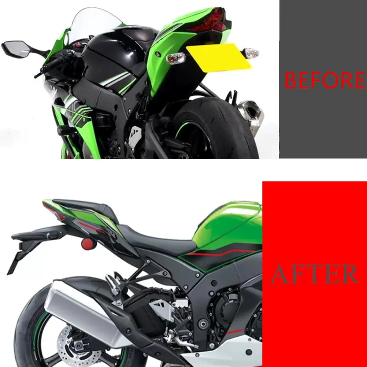 

LED Indicator Turn Signal Compatible with NINJA ZX10R ZX-10RR 2016-2024 License Plate Holder Rear Fender Eliminator Tail Tidy