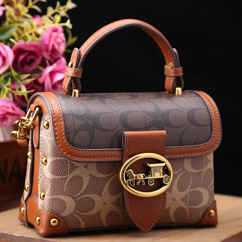 

new style trendy small square bag for women High-end rose red handbag messenger shoulder bag Fashionable and versatile small bag