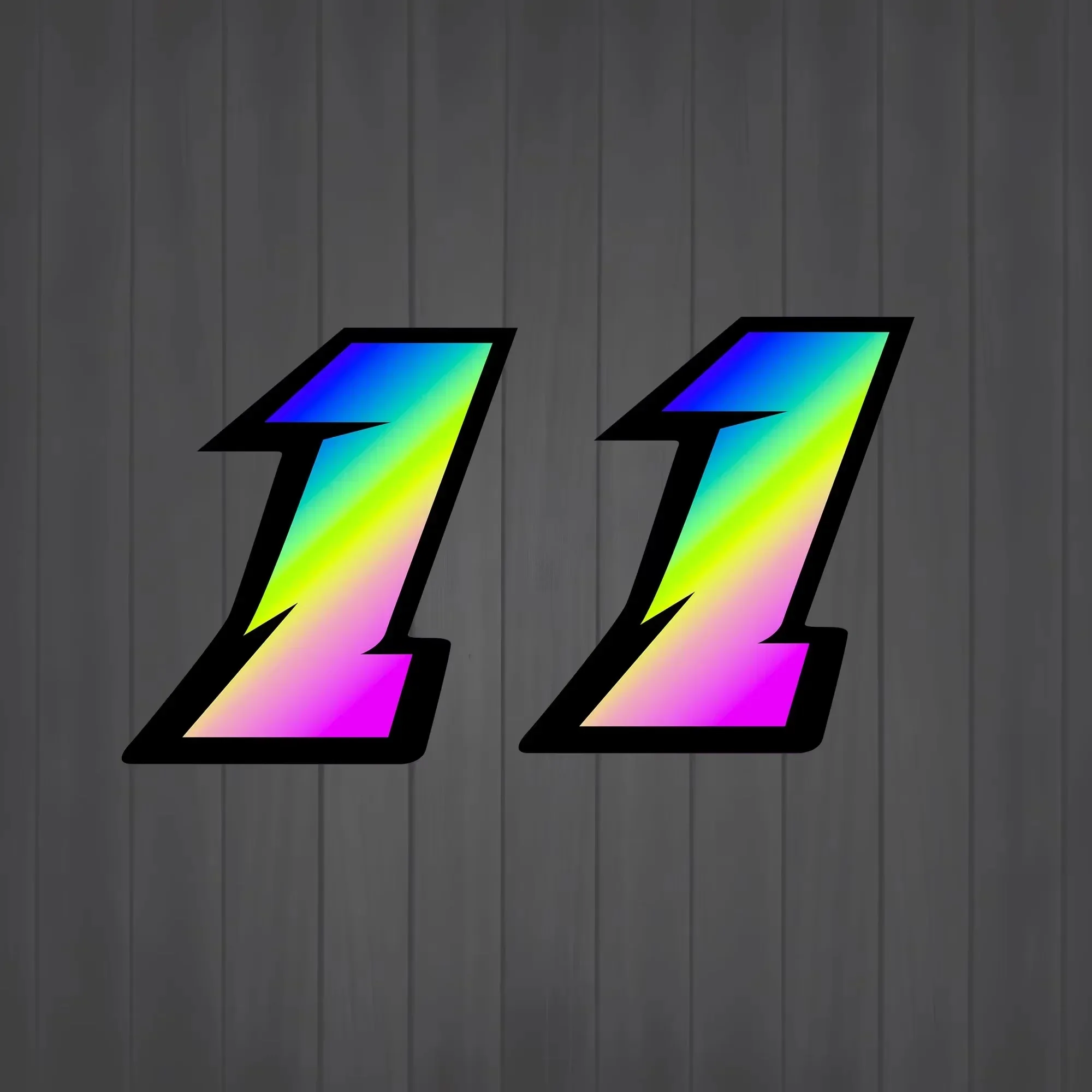 2 Stück Motorrad-Rennzahlen-Aufkleber DIY Reflektierende Regenbogen-Aufkleber Nummern-Helm Auto-Styling 3D-Aufkleber
