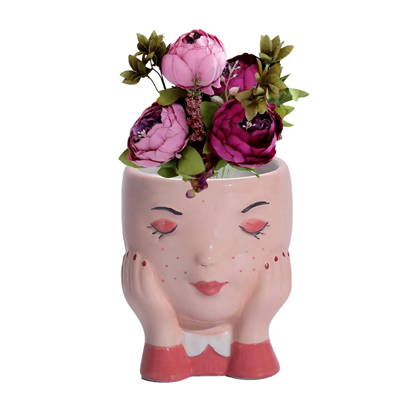 Flower Pot Plant Pot Head Human Planter Statue Planters Pots Plants Multi-purpose for Office