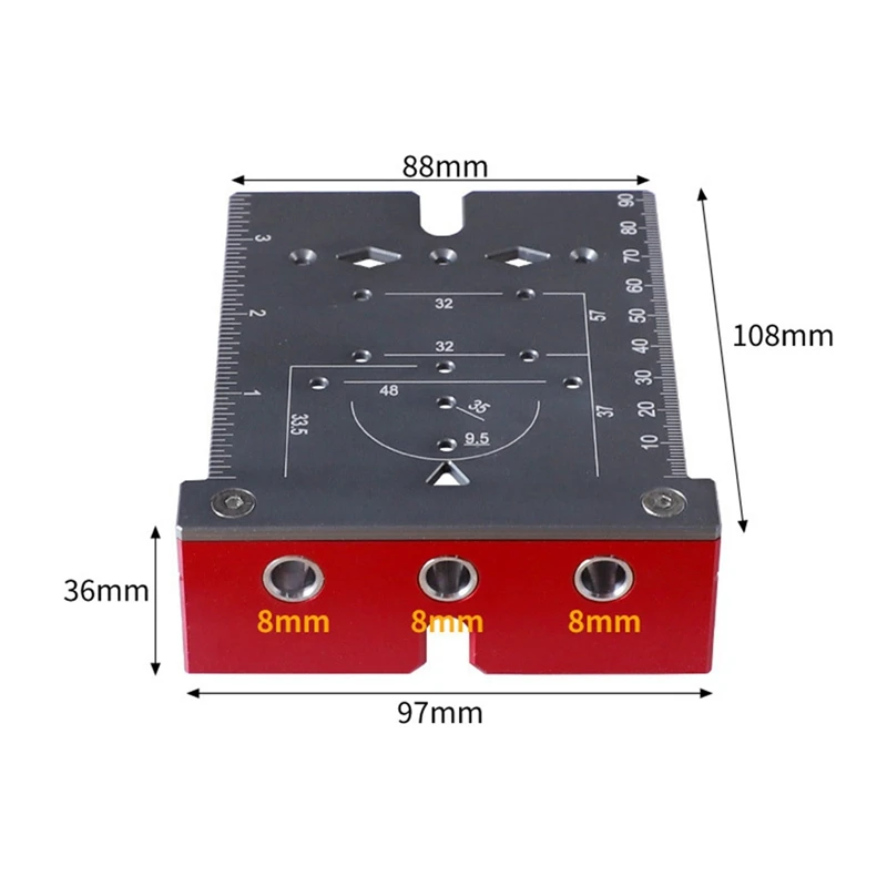 ABPP-35Mm المفصلي اللكم محدد المفصلي مملة الرقصة مع بوصة متري مقياس متعدد الوظائف النجارة الحفر محدد