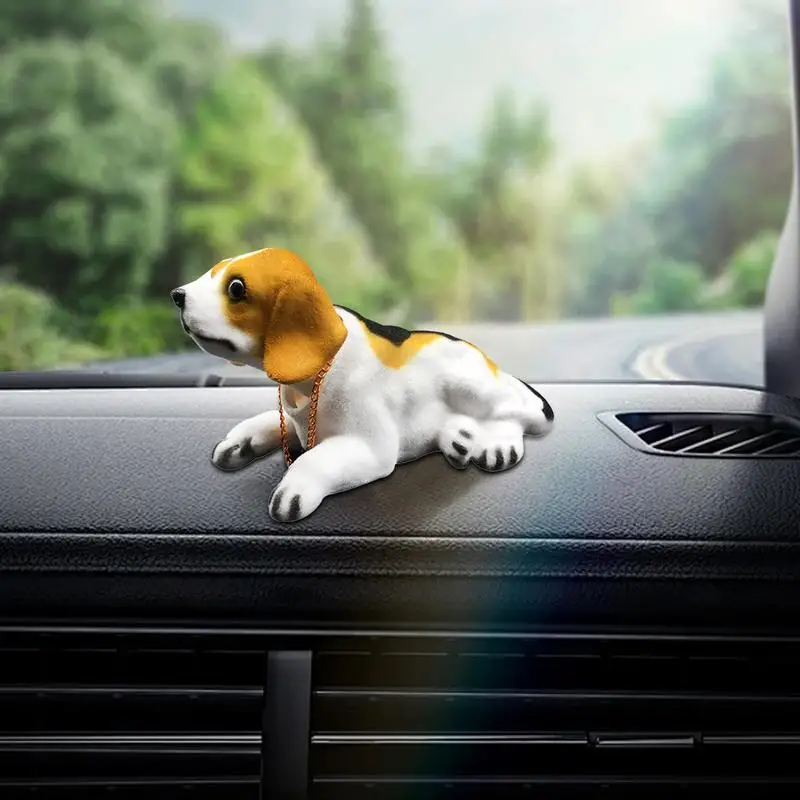 Shaking Head Dog For Car Bobblehead Puppy Sculpture Dashboard Craft Desktop Ornament For Dog Lover Car Vehicle Desk Tabletop