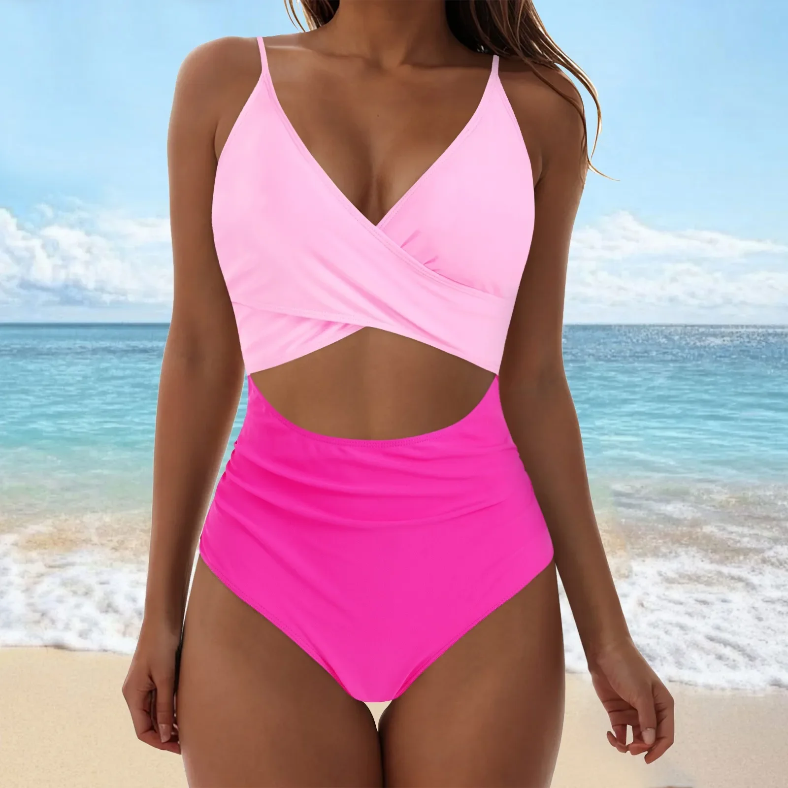 

Шорты до колена, женское бикини с разрезом, сексуальный слинг с открытой спиной, однотонный купальник с разрезом, утягивающий низ бикини, праздничное бикини для женщин