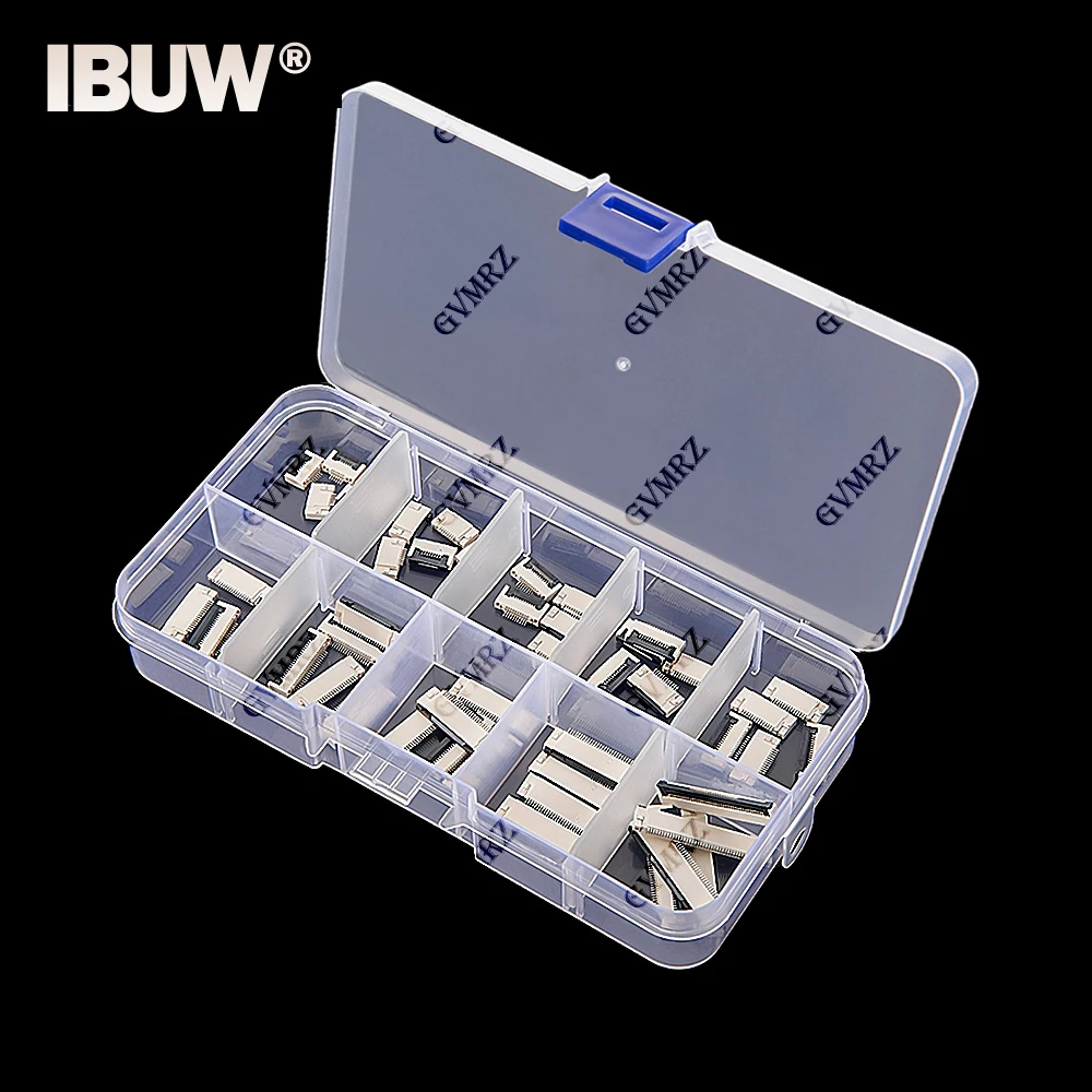 50PCS 0.5mm Pitch Flip Type Under Clamshell Socket FPC FFC Flat Cable Connector 6P 8P 10P 12P 14P 16P 20P 24P 30P 40P Kits