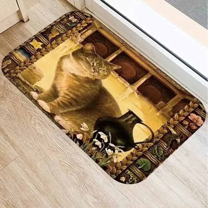 

Cute Cat Pet Pattern Non-slip Carpet Shop Bathroom Decoration Door Mat Indoor Kitchen Living Room Floor Mat Home Decoration