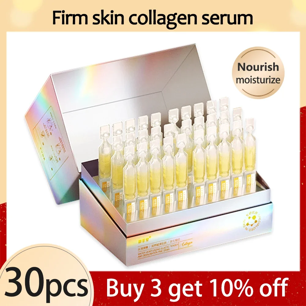 30Pcs Collagen Boost Serum Ceramide Repair Firm Smooth Essence Hyaluronic Acid Anti Wrinkle Aging Whitening Dark Spot Skin Care