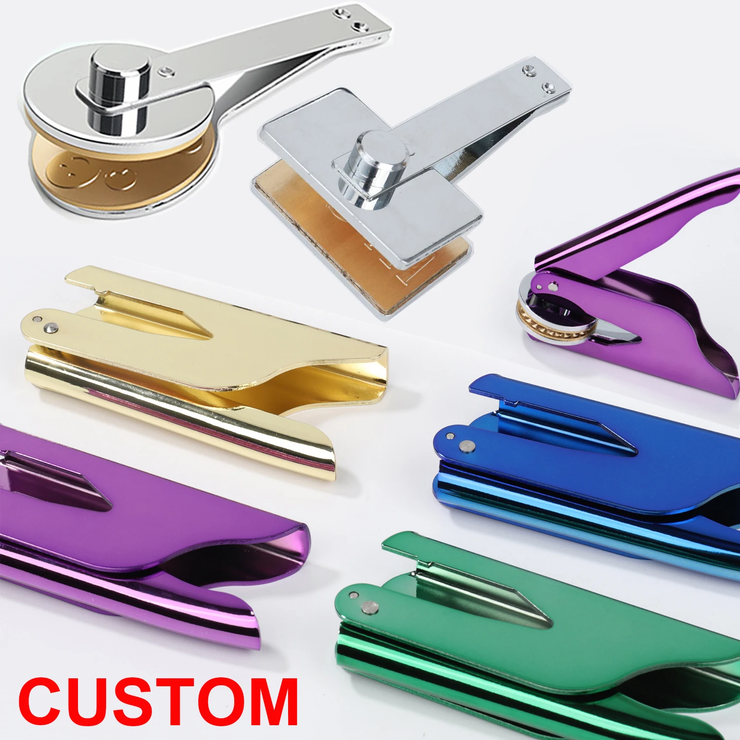 

[Golden/Green/Purple/Blue Embosser] Custom Embosser Stamp | for Books and Paper | Personalized Laurel Wreath Design with Initial