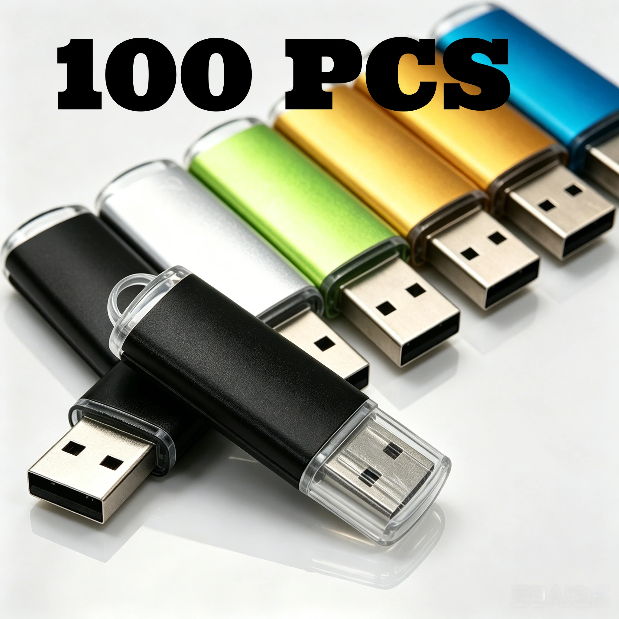 100PCS/lot Colour USB Flash Drive wholesale 2.0 1G 2G 4G 8G 16GB Memory Stick Pendrive 32GB 64GB USB Stick Flash Disk Free laser