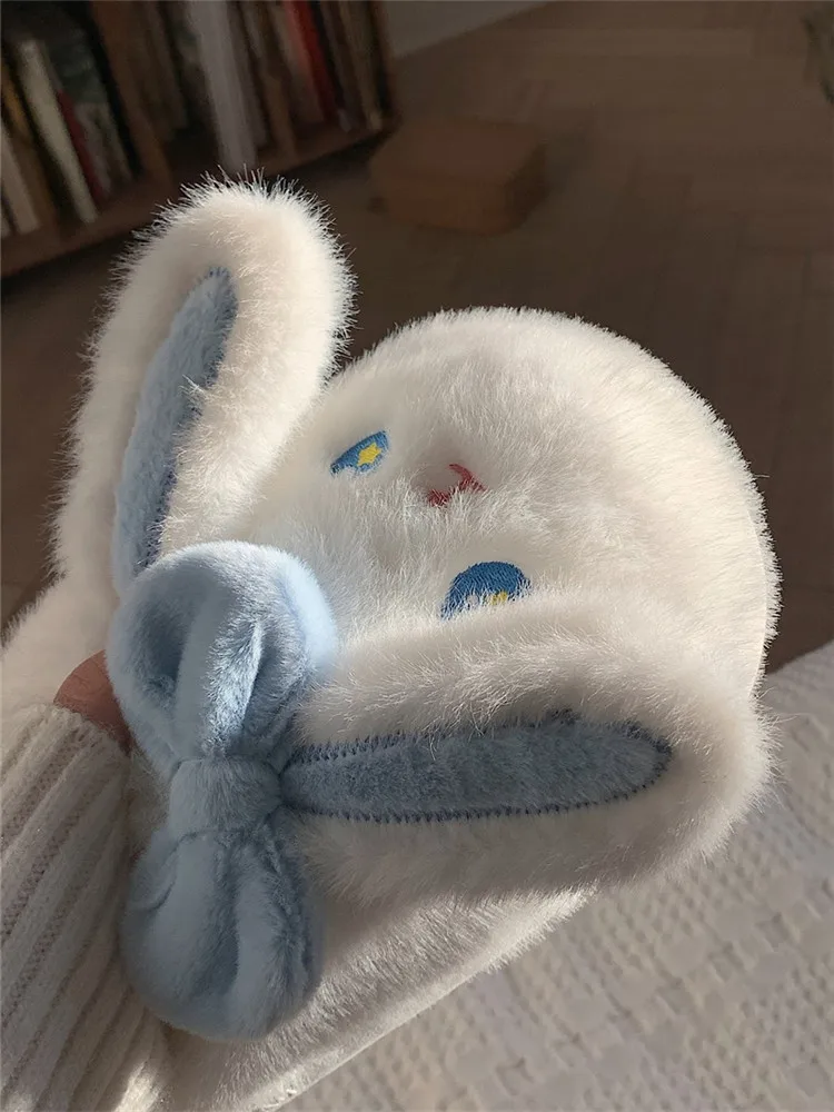 Girl Funny Cute Rabbit Cotton Home Slippers Women\'s Winter Warm And Non Slip Soft Thick Bottom Indoor Plush Slipper