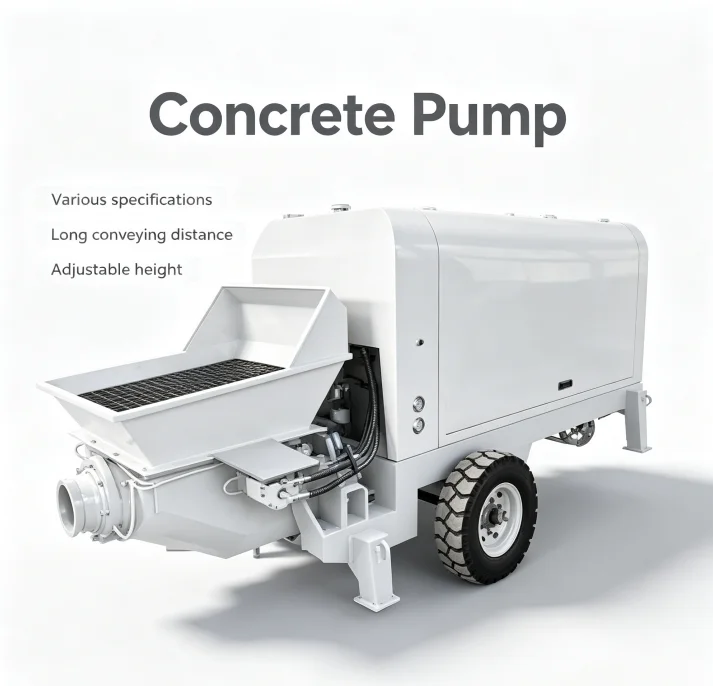 Portable Electric Concrete Delivery Pump Stable Operation Cement Transfer Machine For Villa Construction Road Repair Building