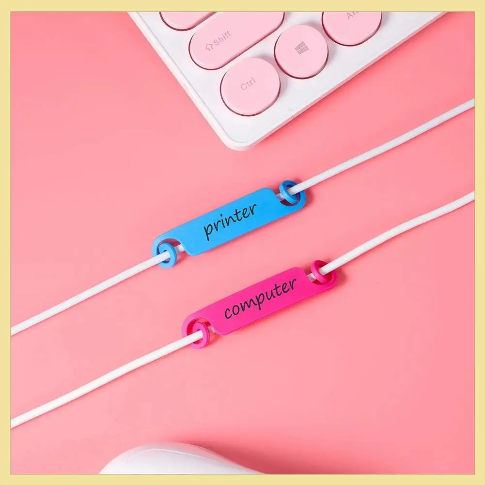 TTKK-80 pezzi Etichette per cavi Etichette per marcare fili Etichette per la gestione dei cavi multicolori Marcatura di identificazione dei cavi con clip