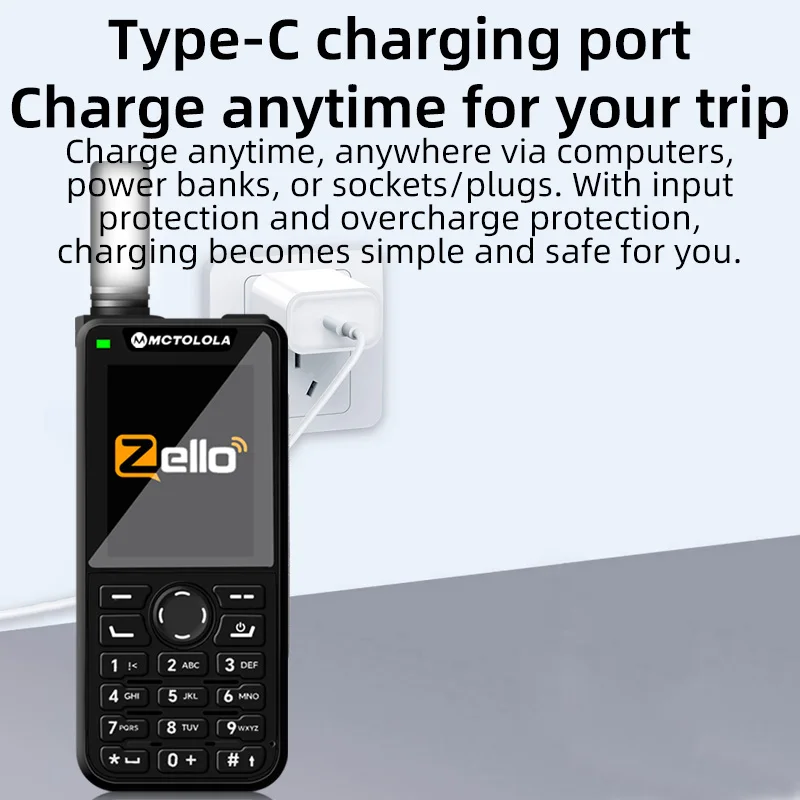 Nouveau talkie-walkie 4G POC avec Android 9.0, écran d'affichage de 2.4 pouces, fonction téléphonique Zello, Wi-Fi 2 + 16 go, couverture mondiale 5000KM