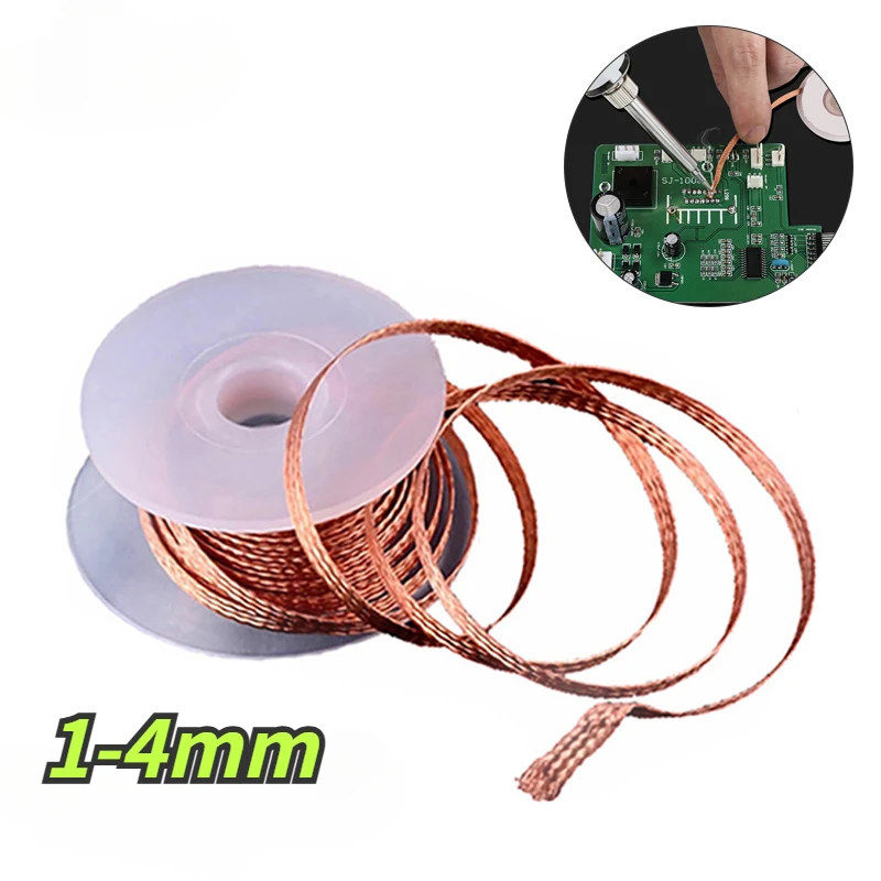 

10PCS 1-4mm Desoldering Mesh Braid Tape Copper Welding Point Solder Remover Wire Soldering Wick Tin Lead Cord Flux For Soldering