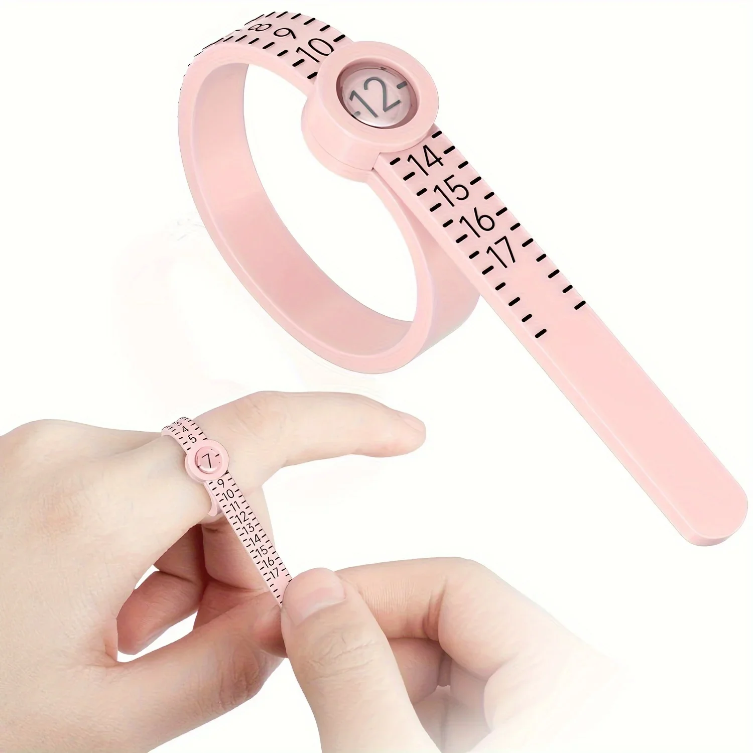1-17 Ring Dimender American Measuring Tool with Magnifying Glass Ring Measuring Tape Ring Soft Ruler Home Measurement Tools