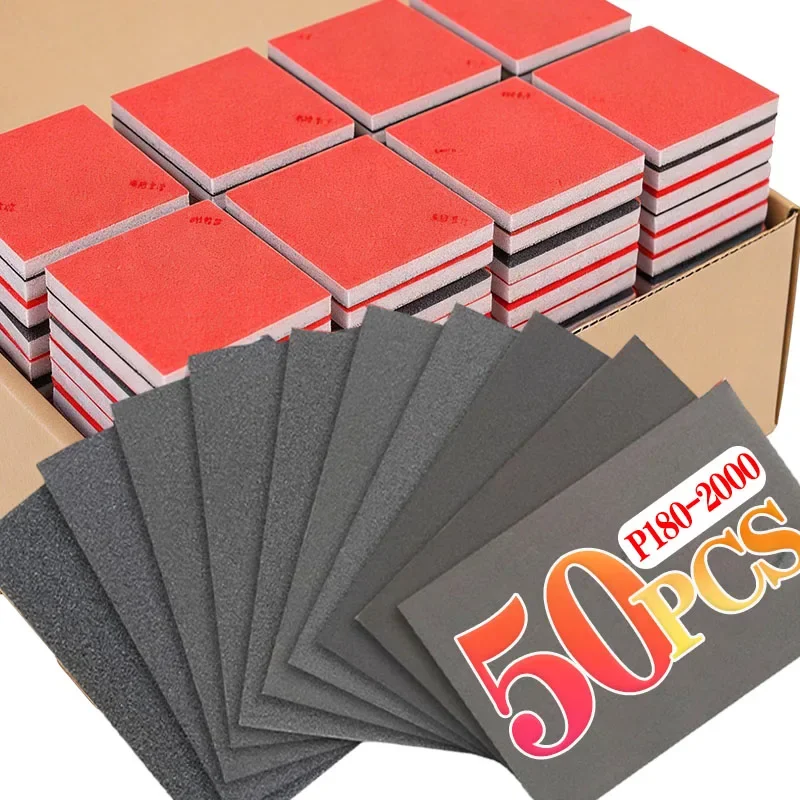 

180-2000 Grit Sanding Sponge Pad Set Flexible Sanding Block Wet Dry Grinding Sponge for Polishing Abrasive Tool Sponge Sandpaper