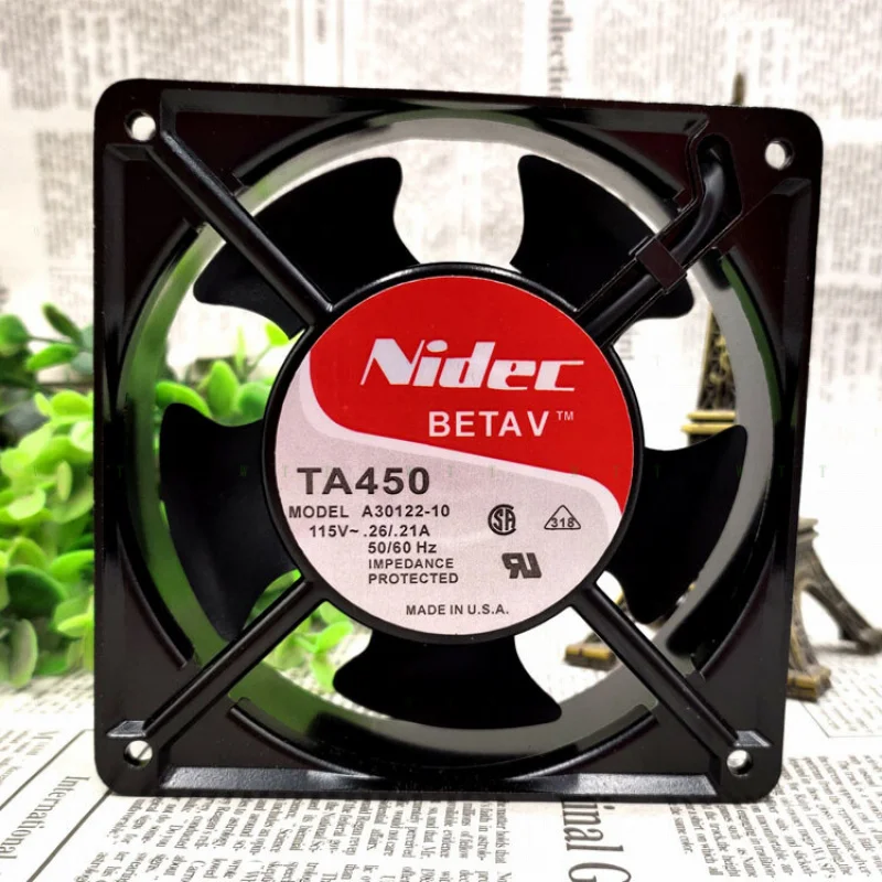 H  1 pcs Nidec TA450 A30122-10 115V 0.26/.21A 12038 Cabinet Cooling Fan.