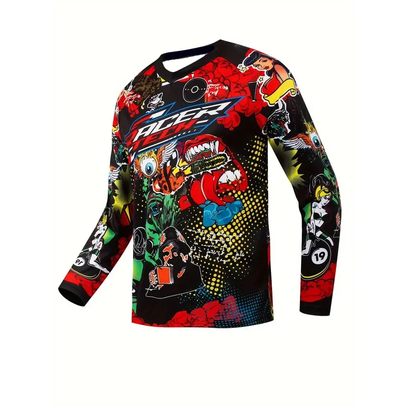 3D Printed Casual Long Sleeve Men Breathable Mountain Enduro Motocross Off Road Bike MTB Jersey Cycling Top Riding Quick Dry