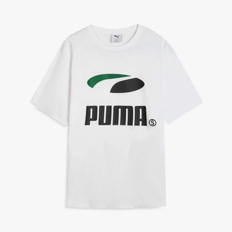 

Puma натуральная летняя унисекс повседневная модная футболка с круглым вырезом и принтом 631252-02