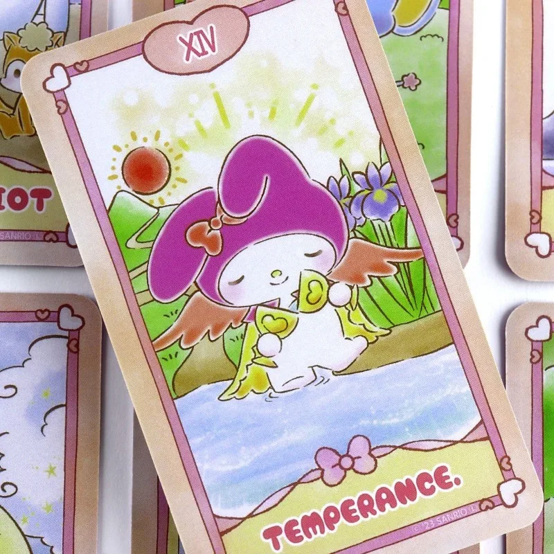 10.3*6CM  Sanrio  My Melody  Cinnamoroll Kuromi 78 Sheets Tarot Paper Card English Version