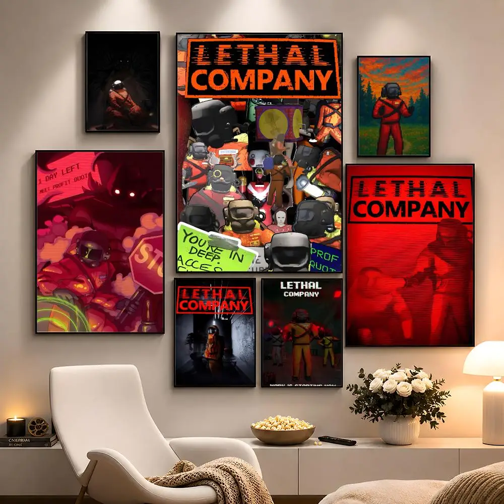Game Lethal Company Bracken Scrap Crew Poster Peel And Stick Wall Art PP Waterproof HD Bedroom Living Room Home Decor Gift