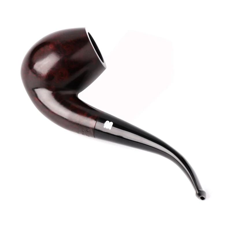 MUXIANG BriarWood Smoking Pipe Handmade Bent Stem Tobacco Pipe 9mm Filter Activated Carbon Filter with 10 Cleaning Tools aa0014s