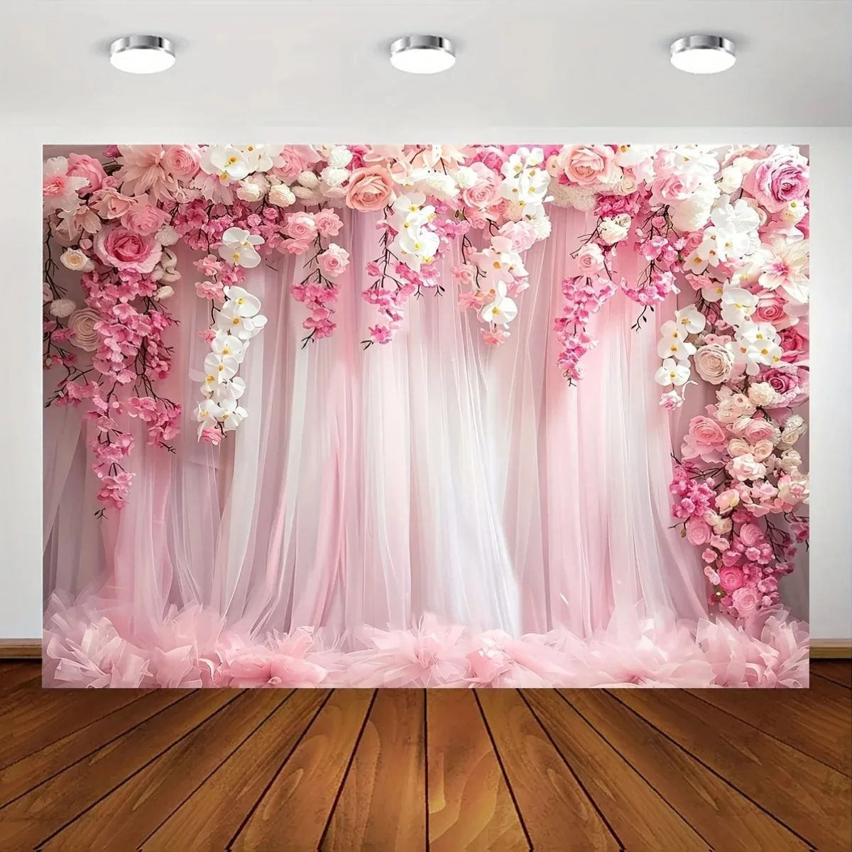Hochzeitsblumen-Vorhang-Hintergrund für Brautparty, Verlobungszeremonie, Party, Fotografie-Hintergrund, Wanddekoration, Fotostudio-Requisiten – Detail 4