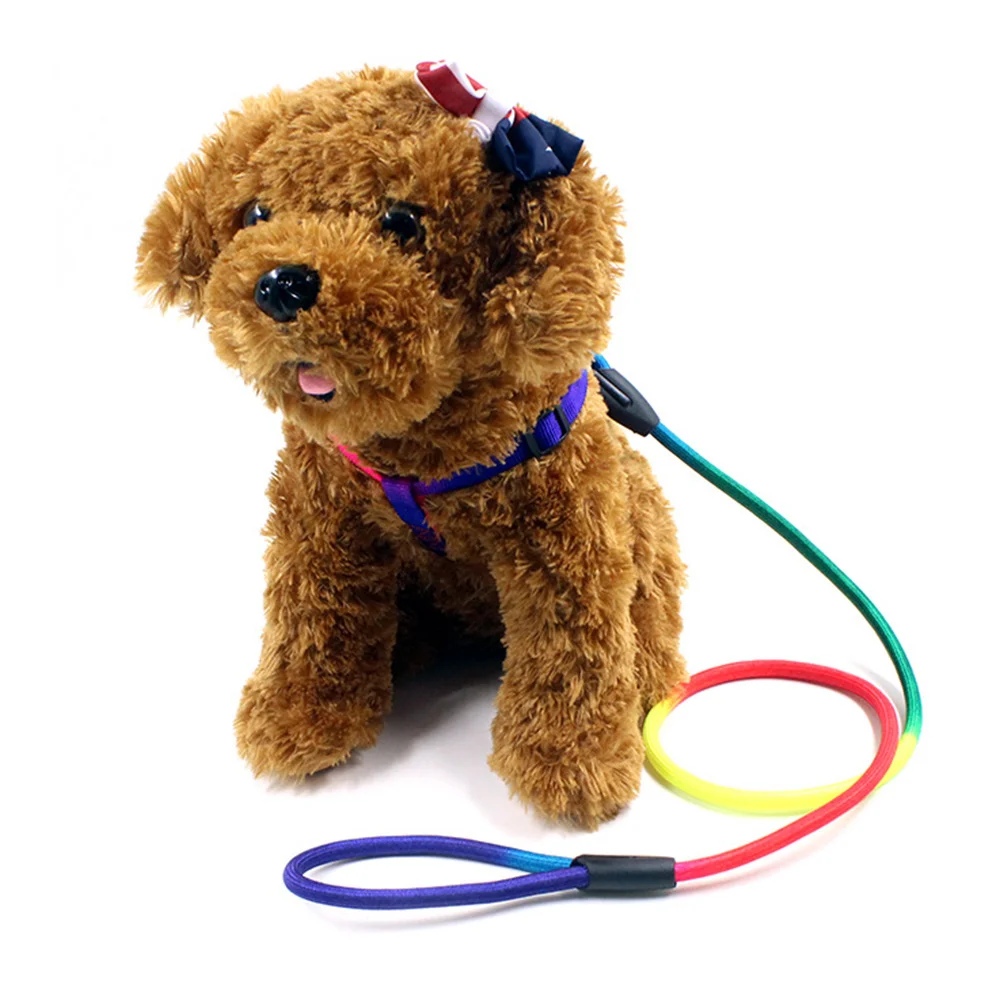 

Rainbow Dog Collar Lead Adjustable Nylon Pet Traction Rope for Puppies Cats Comfortable Harness Pet Supplies Size S
