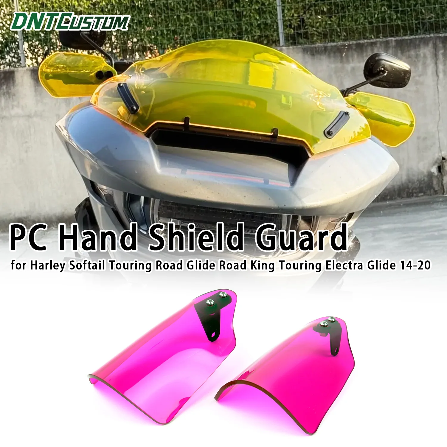 

DNTCUSTOM PC 4mm Thickness Hand Guard Handshield Protector Spoiler Design For Harley Softail Touring Road Glide Road King 14-20