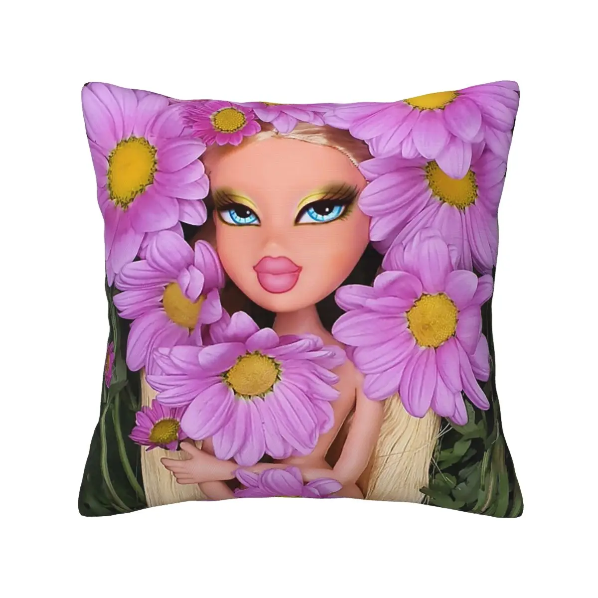 

Bratz Flower girl 2000s y2k Pillowcase Soft Cushion Cover Decor Pillow Case Cover for Living Room Double-sided Printing