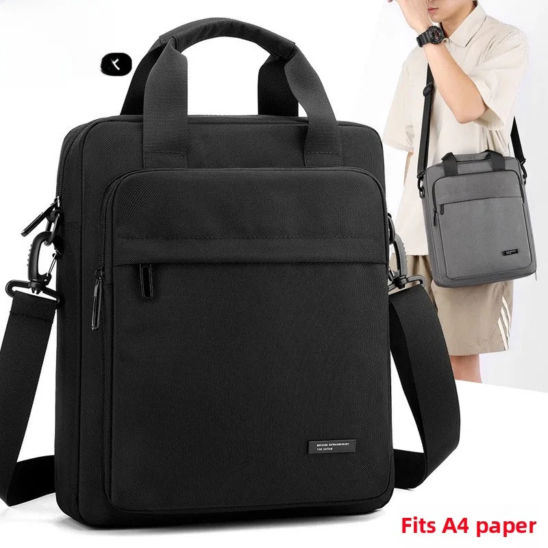 

Waterproof Men's Vertical oulder Bag Multi-Layer Large Capaci Crossbody Bag Handbag for A4 Paper Documents Busin Use