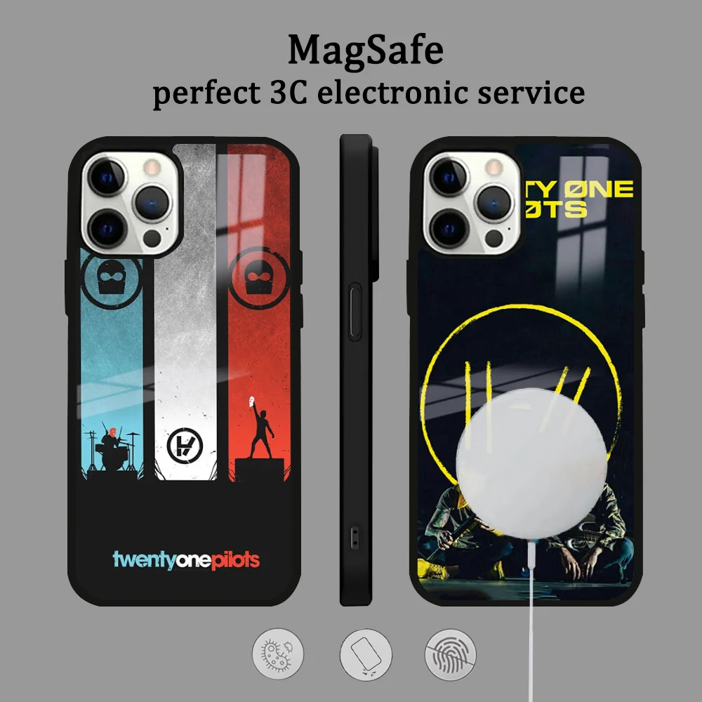 Twenty One Pilots 21 Phone Case For IPhone 16 15 14 13 12 11 Pro Max Plus Mini Magsafe Mirror Wireless Magnetic Cover