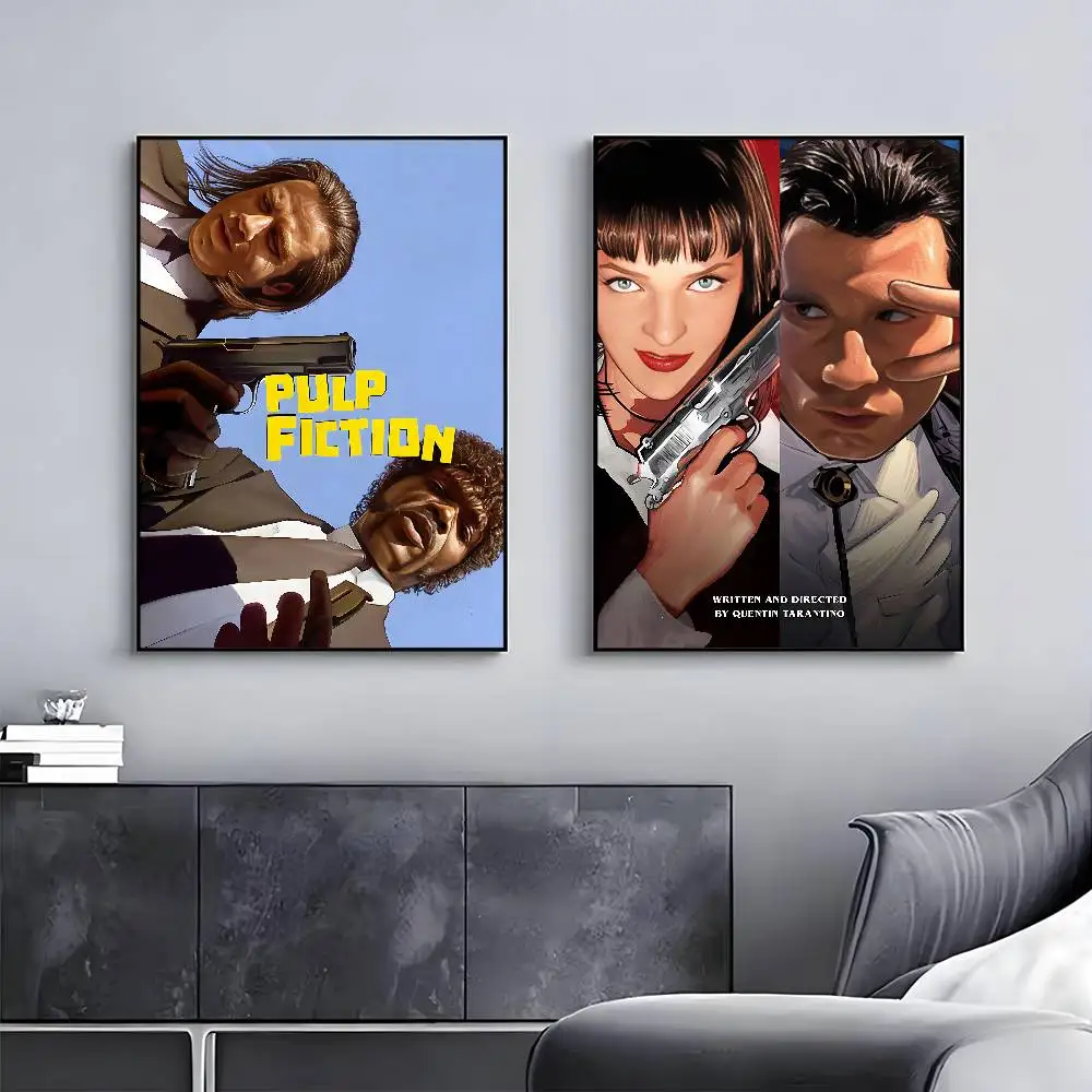 Pulp Fiction Movie Poster HD Sticky Wall Art Printing Waterproof Home Living Bed Room Bar Aesthetic Decor