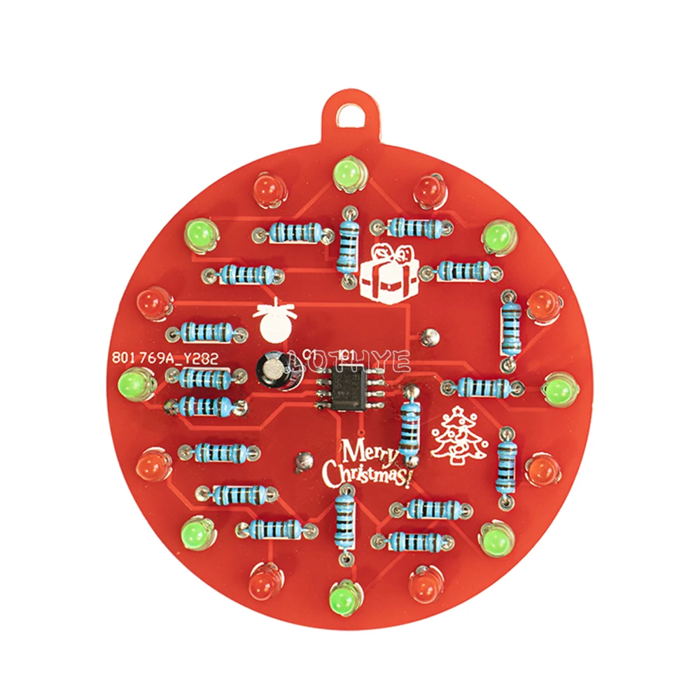 DIY Electronic Kit NE555 Red And Green LED Christmas Tree Decoration Flashing Light Electronic Component Fun Soldering DC 3V