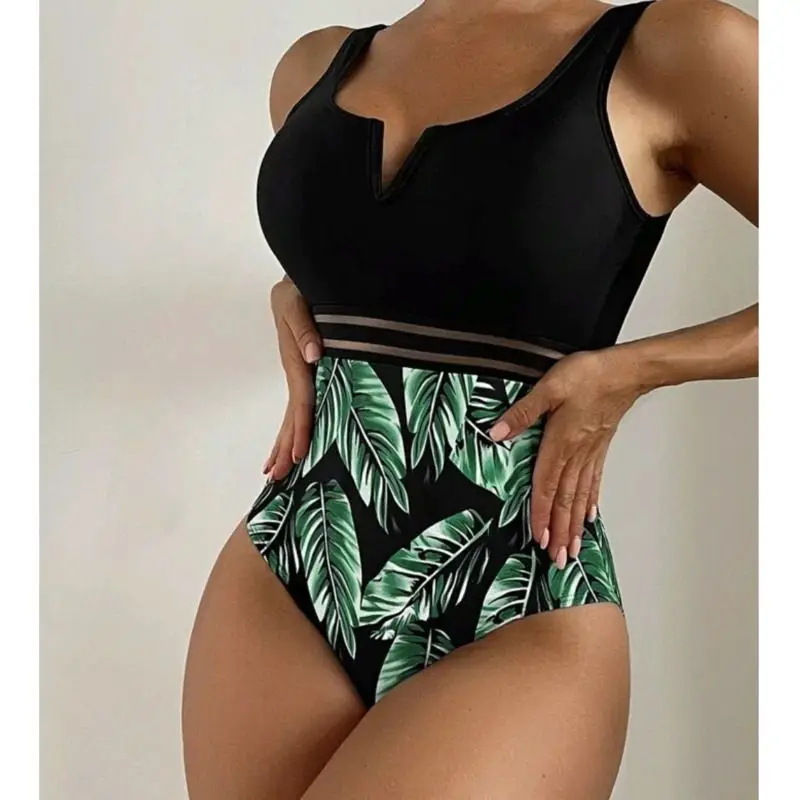 Black Print One Piece Swimsuits Closed Female Swimwear Push Up For Women's Swim Wear Body Bathing Suits Beach Pool Bather 2023