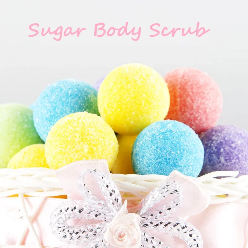 6pcs/bottle Removing Dead Skin Acne Improve Rough Bath Ball Candy Scrubs  Sugar Cube Body Scrub Exfoliator Brighten Tone