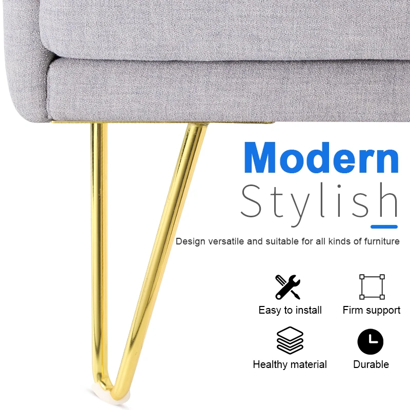 4pcs  10-40cm Metal Table Legs Hairpin Furniture Legs DIY Home Bench Dining Desk End Heavy Duty Coffee Table Feet Accessories