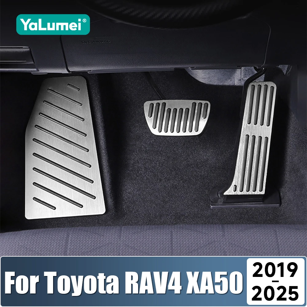 Car Accelerator Brake Pedals Cover Foot Rest Pedal Pad For Toyota RAV4 XA50 2019 2020 2021 2022 2023 2024 2025 RAV 4 Hybrid