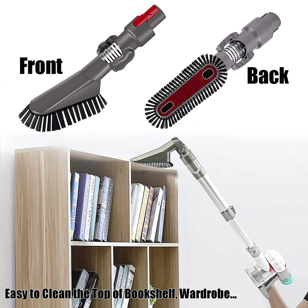 Up Top Nozzle Brush Compatible for Dyson V7 V8 V10 V11 V15 Top Cleaning Adjust Angle 180 Degrees