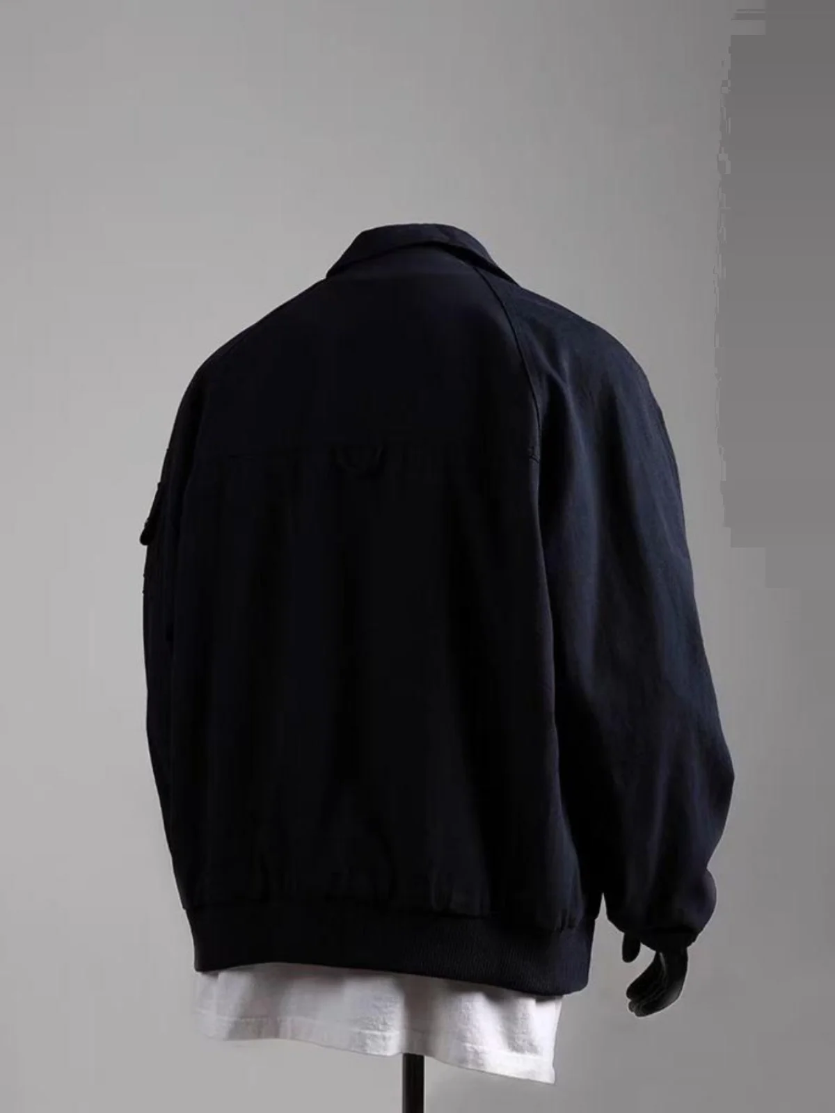 

Vintage American Sle Men's Pilot Jaet Zipper Collar Baseball Coat Trendy Haome Loose Fit Long Sve Casual Wear