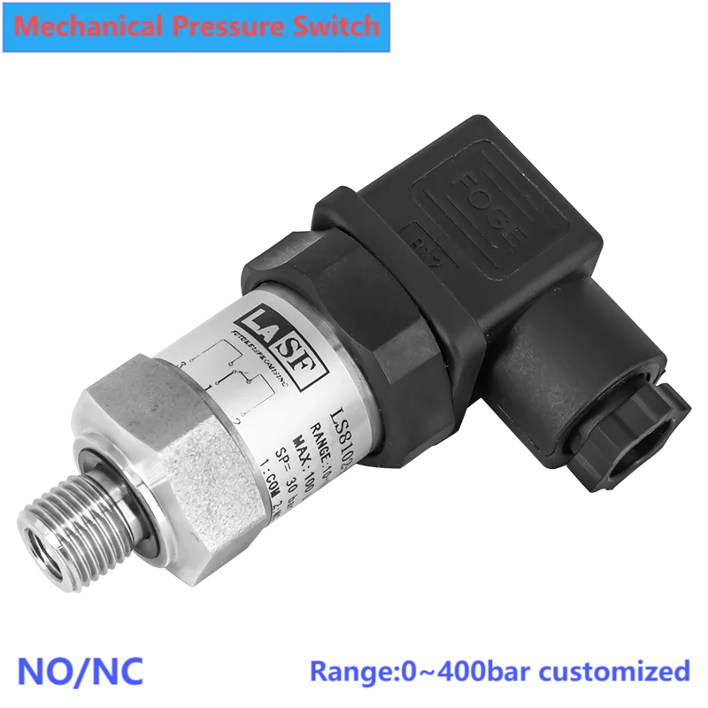 Mechanical Pressure Switch Adjustable NO/NC 0-400bar 200bar 300bar G1/4 NPT1/4 M20*1.5 Diaphragm Piston Membrane Controller