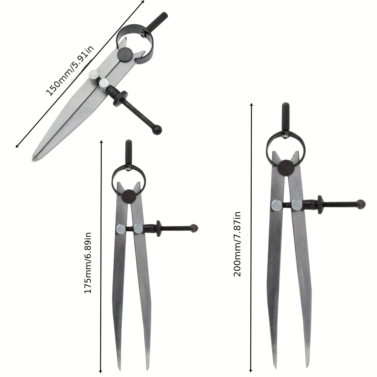 Adjustable Leather Compass Lockable Carbon Steel Divider Wing Creaser DIY Leathercraft Projects-Rotating Scratch Gauge Tool